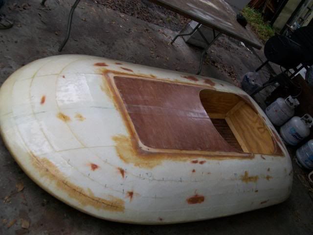 The finished boat after floating her