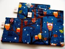 A Little Nod to my Night Owls.....   Set of 2 Medium and a Small Snack Bags