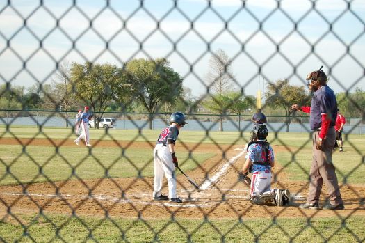 playing baseball