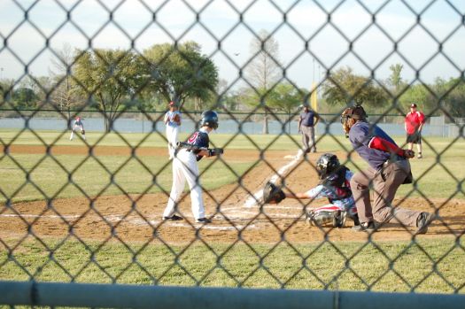 playing baseball