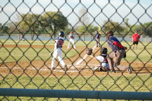 playing baseball