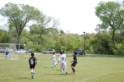 playing soccer