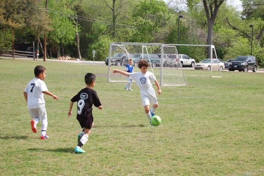 playing soccer