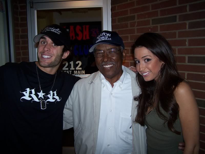 Mayor Lenny Williams with Brad and Svetlana from MTV's The Real World at