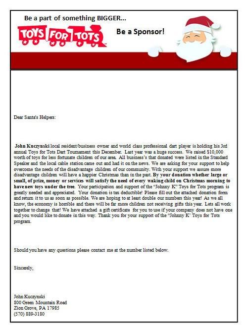 Toys for Tots Cover Letter