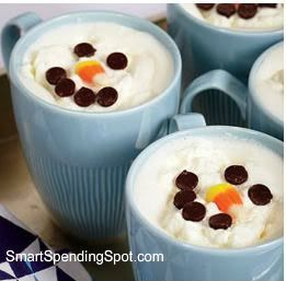 frosty with whipped cream, snowman of whipped cream snowman hot cocoa, frosty in a mug