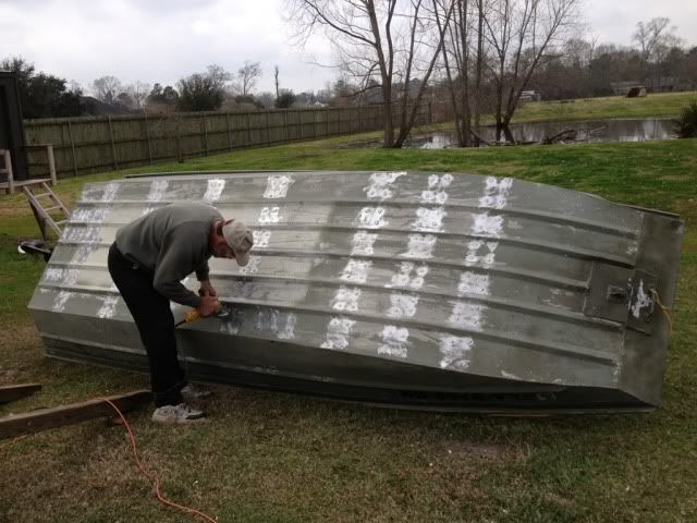 Patching small holes and leaky rivets in an aluminum watercraft ...