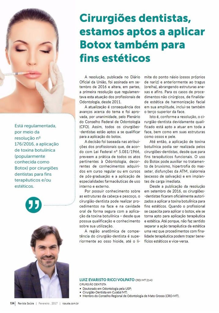Revista Saúde - CRO-MT photo RevistaSade-Fevereiro2017-Pg134-Cirurgies dentistas estamos aptos a aplicar Botox tambm apra fins estticos_zpssw39q0kj.jpg