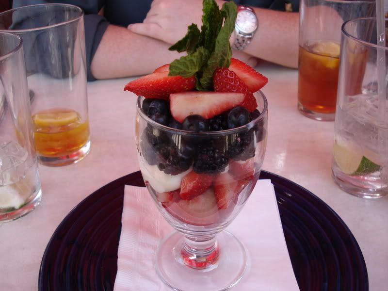 Berries and creme fraiche!