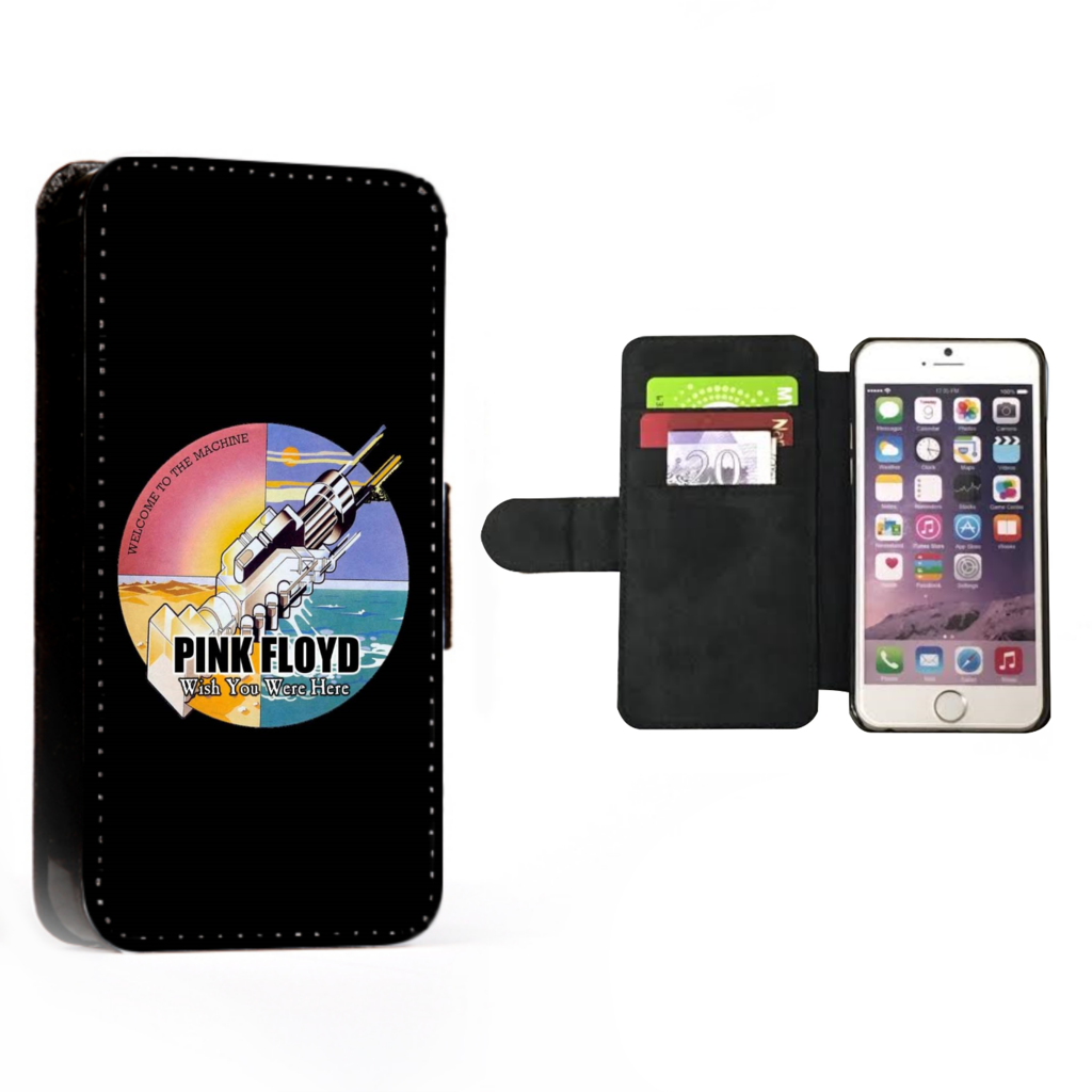 PINK FLOYD WISH YOU Flip Phone Case Faux Leather Fits Iphone & Samung Models - Photo 1 sur 1
