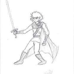 Anime Swordsman Drawing