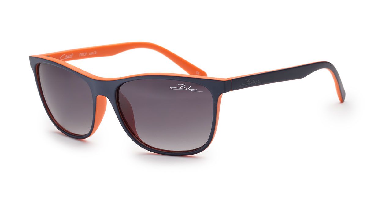 BLOC unisex COAST sunglasses Dark Blue over Orange// Grey Gradient Lens F601
