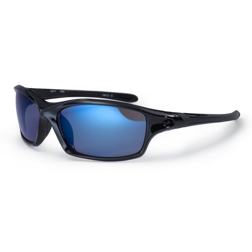 BLOC DAYTONA XB60 Mens/Womens Sunglasses SHINY BLACK / BLUE MIRROR CAT ...